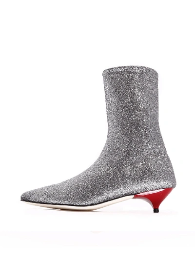 Shop Gia Couture Ankle Boot Silver Stretch