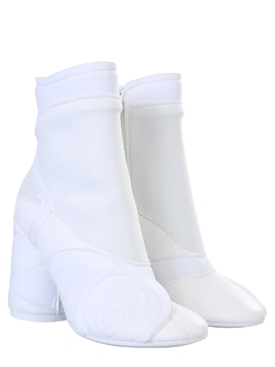 Shop Mm6 Maison Margiela Ankle Boots With "6" Heel In White