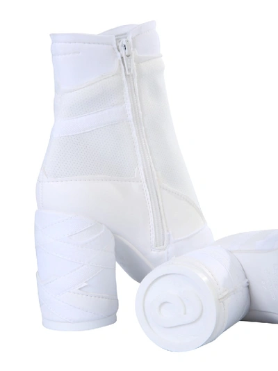 Shop Mm6 Maison Margiela Ankle Boots With "6" Heel In White