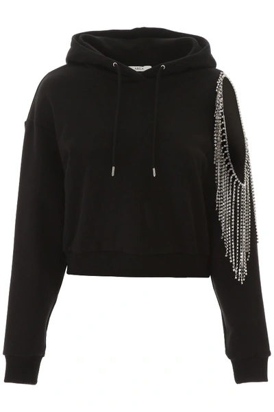 Shop Area Cropped Decorated Hoodie In Black
