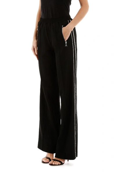 Shop Area Crystal-embellished Trousers In Black