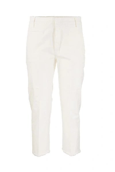 Shop Dondup Ariel Chinos Trousers In Milk