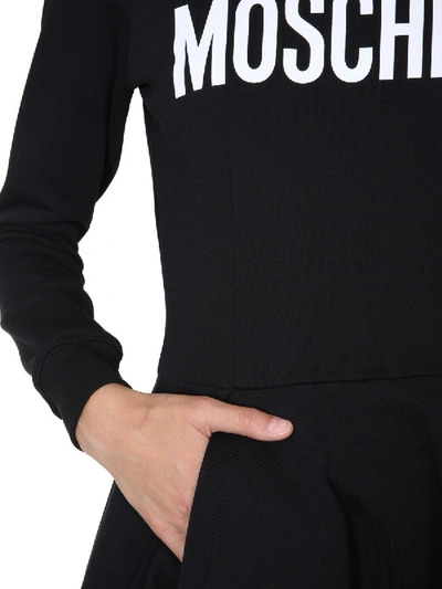 Shop Moschino Asymmetric Dress In Black