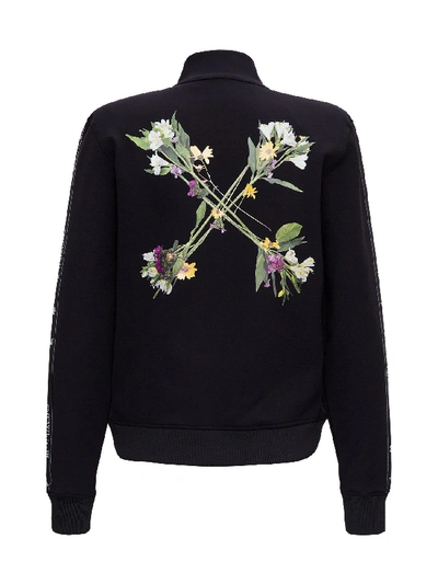 Shop Off-white Black Sweatshirt With Back Floral Print