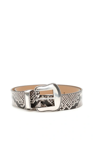 Shop B-low The Belt B Low The Belt Python Print Villain Belt In White Silver