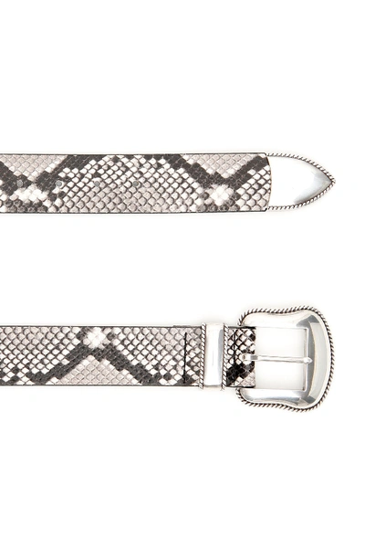 Shop B-low The Belt B Low The Belt Python Print Villain Belt In White Silver