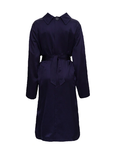 Shop Balenciaga Back To Front Silk Dress In Blu