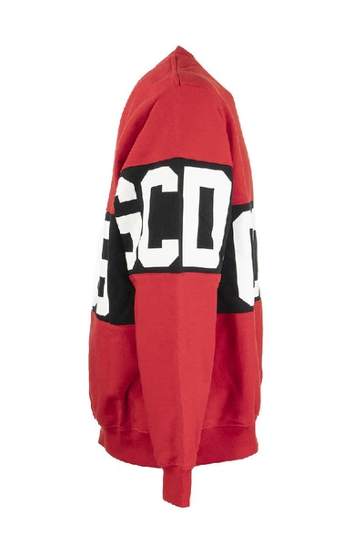 Gcds Long Sleeve Block Color Logo Sweater In Red