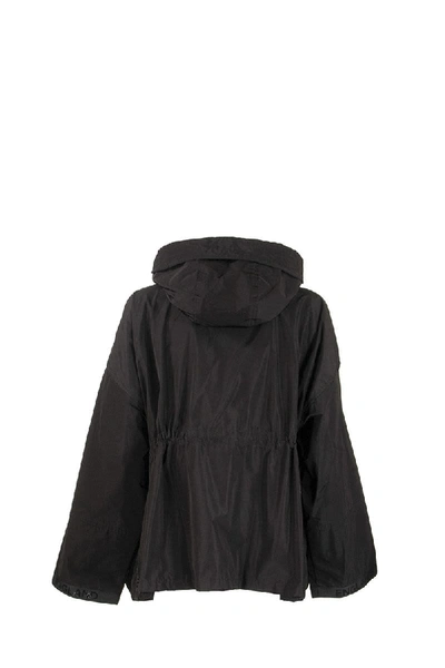 Shop Burberry Bacton Logo Tape Shape-memory Taffeta Hooded Jacket In Black