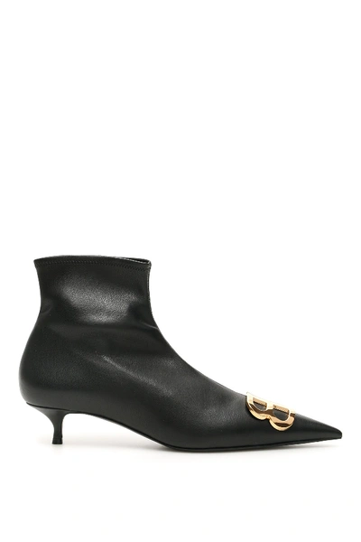 Shop Balenciaga Bb Eco-nappa Ankle Boots In Black Gold