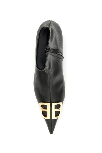 Shop Balenciaga Bb Eco-nappa Ankle Boots In Black Gold