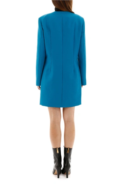 Shop Balenciaga Blazer Dress In Petrol Blue