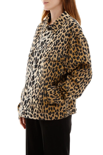 Shop Balenciaga Leopard Print Jacket In Beige