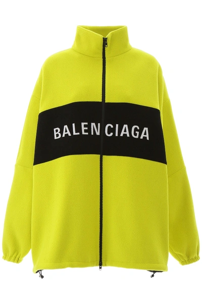 Shop Balenciaga Neon Wool Jacket In Fluo Yellow