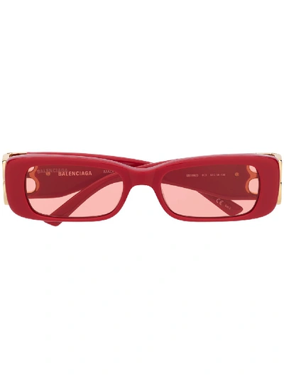 Shop Balenciaga Sunglasses In Rosso