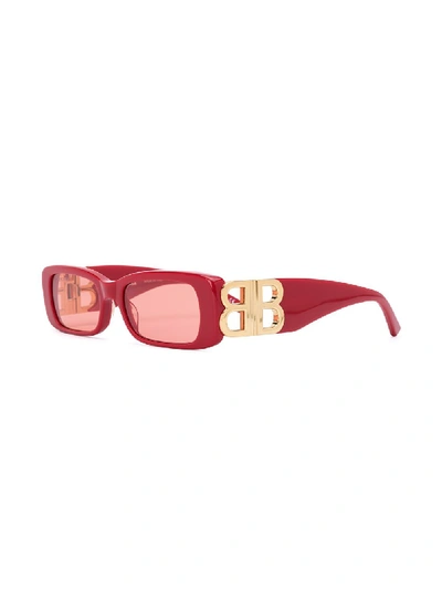 Shop Balenciaga Sunglasses In Rosso