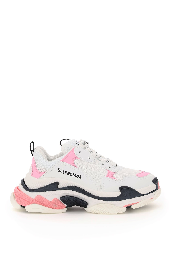 balenciaga triple s white and pink