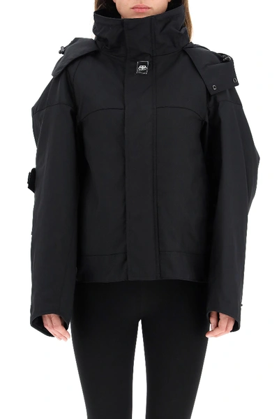 Shop Balenciaga Upside Down Parka In Black