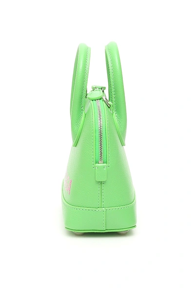 Shop Balenciaga Ville Xxs Bag With Logo In Light Green Fuchsia