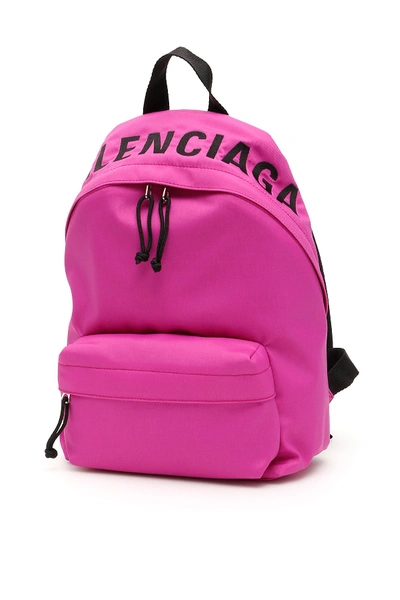 Shop Balenciaga Wheel S Backpack In Fuchsia Black