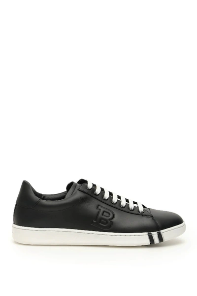 Shop Bally Asher Leather Sneakers In Black