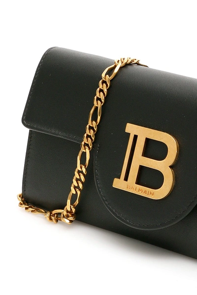 Shop Balmain B-wallet On Chain In Noir