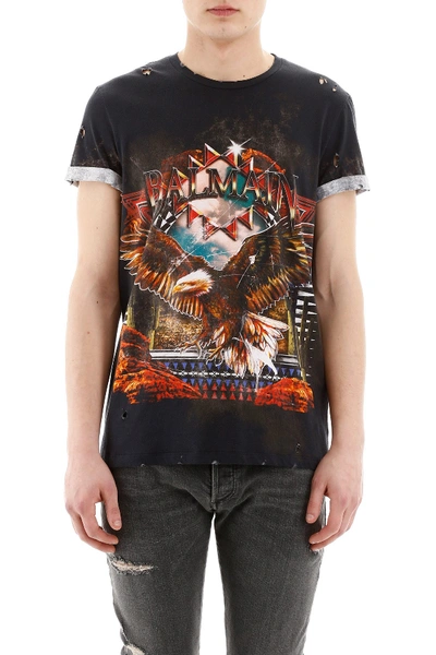 BALMAIN BALMAIN EAGLE PRINT T-SHIRT 