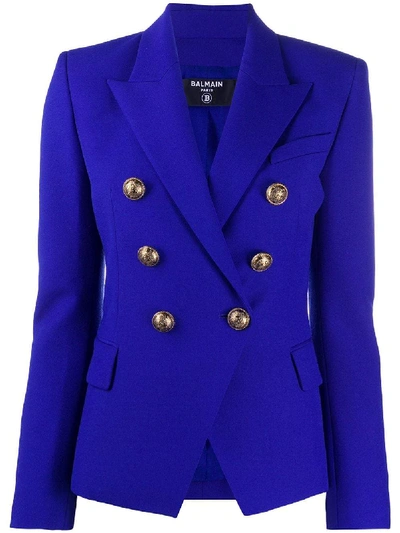 Shop Balmain Jackets In Blu