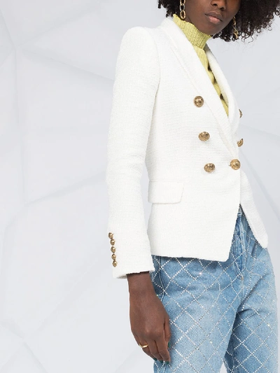 Shop Balmain Jackets In Bianco