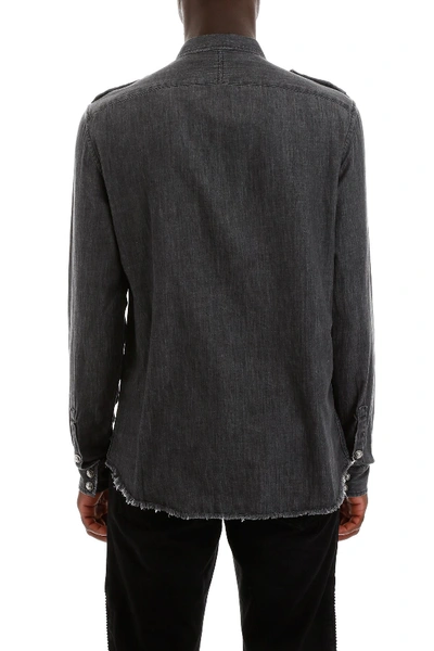 Shop Balmain Logo Shirt In Noir