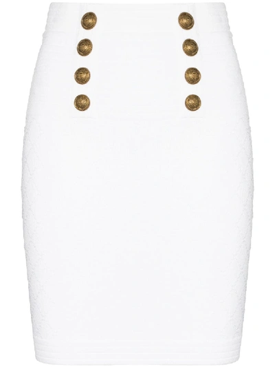 Shop Balmain Skirts In Bianco