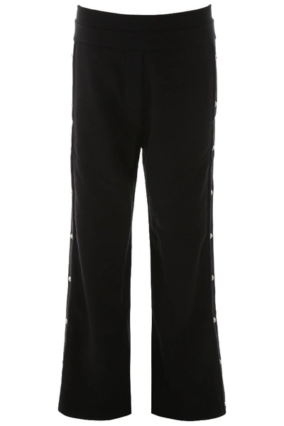 Shop Balmain Trousers With Side Buttons In Noir