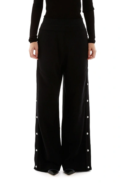 Shop Balmain Trousers With Side Buttons In Noir