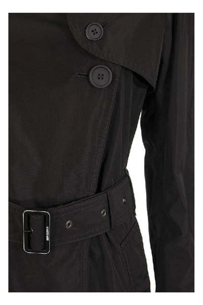 Shop Burberry Battersea Extra Long Shape-memory Taffeta Trench Coat In Black