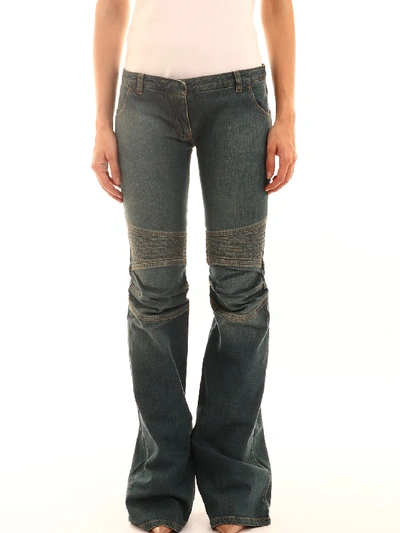 Shop Balmain Bell-bottom Jeans In Blue