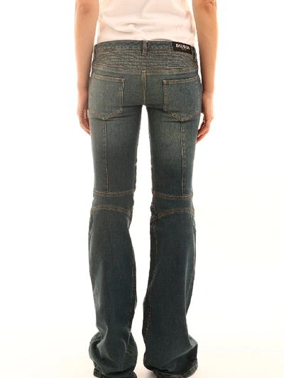 Shop Balmain Bell-bottom Jeans In Blue