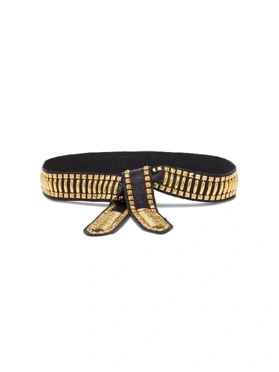Shop Alberta Ferretti Belt With Studs In Black