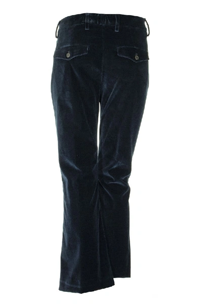 Shop Dondup Benedicte Velvet Trousers In Blue