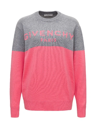 Shop Givenchy Bicolor Sweater With Logo In Pink