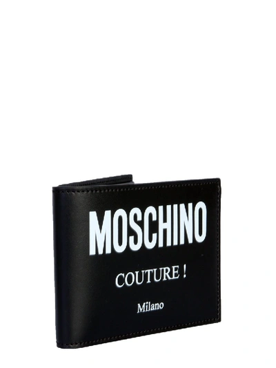 Shop Moschino Bifold Wallet With Logo In Black