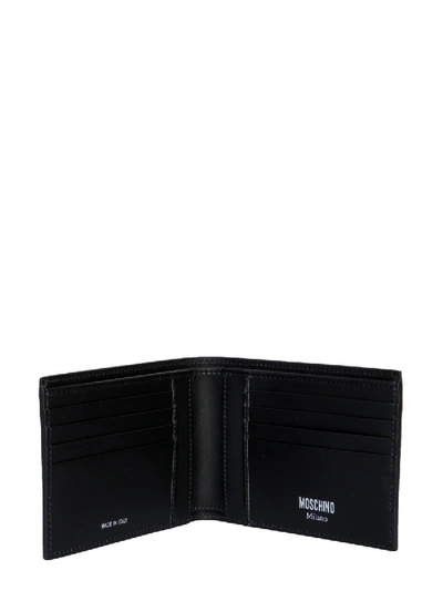 Shop Moschino Bifold Wallet With Logo In Black