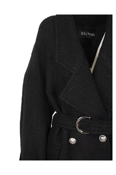 Shop Balmain Black Coat