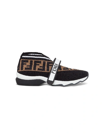 Shop Fendi Black Ff Fabric Sneakers In Brown