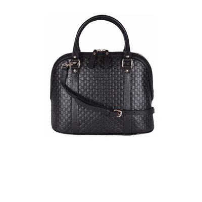 Shop Gucci Black Leather Bag In Rosso