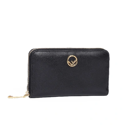 Shop Fendi Black Leather Wallet In Nero