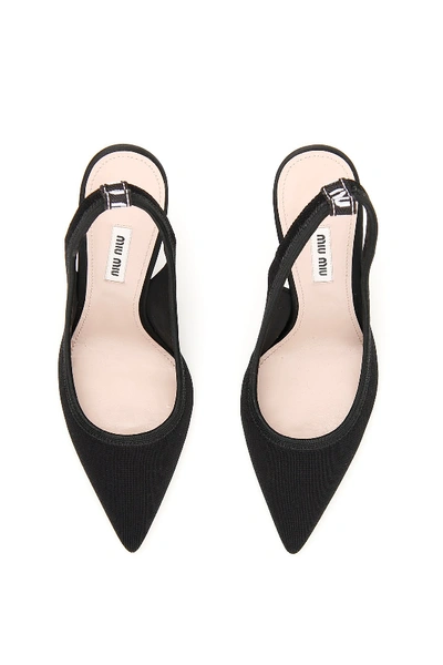 Shop Miu Miu Black Pumps In Bianco, Argento