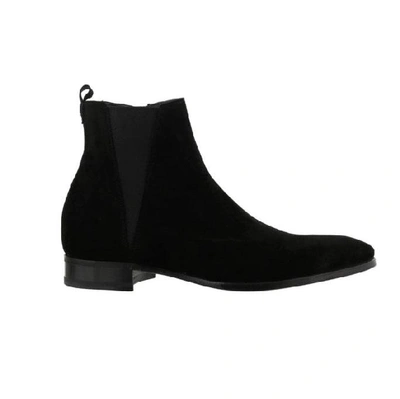 Shop Dolce & Gabbana Black Suede Ankle Boot In Nero