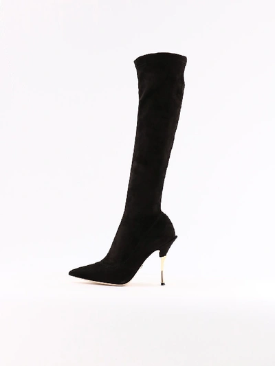 Shop Dolce & Gabbana Black Suede Stretch Boot