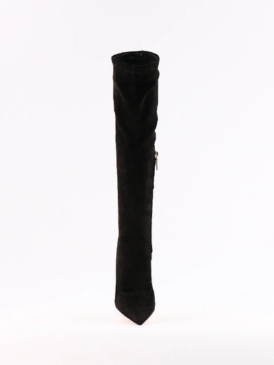 Shop Dolce & Gabbana Black Suede Stretch Boot