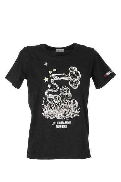 Shop Red Valentino Black T-shirt With Print